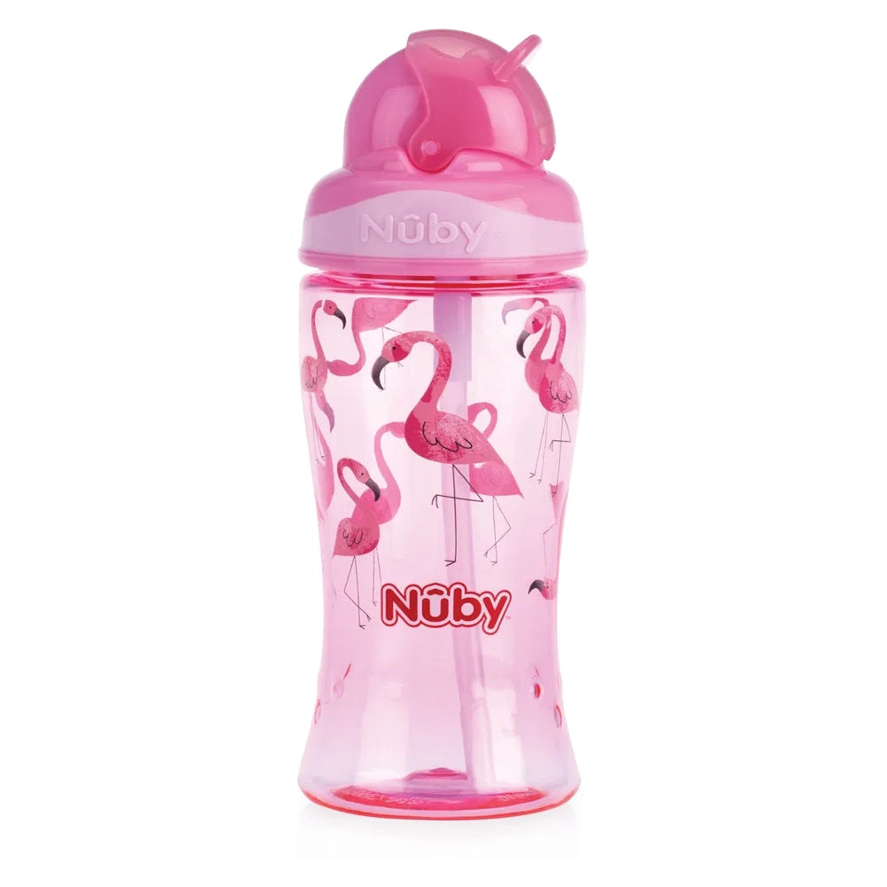 Nûby Gourde à Paille Flip it en Tritan 360ml - Rose