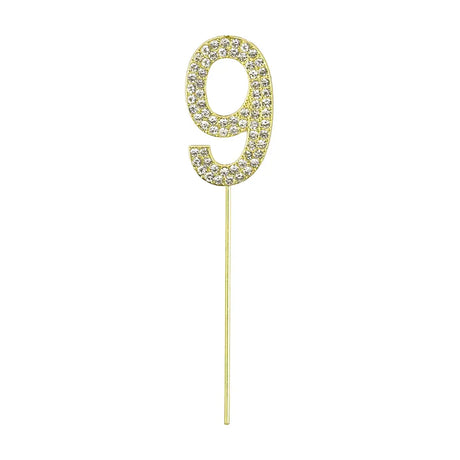 Cake Topper Chiffre 9 Doré