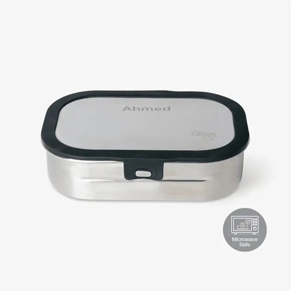 Citron Lunch Box en Acier Inoxydable 2 Compartiments – Noir