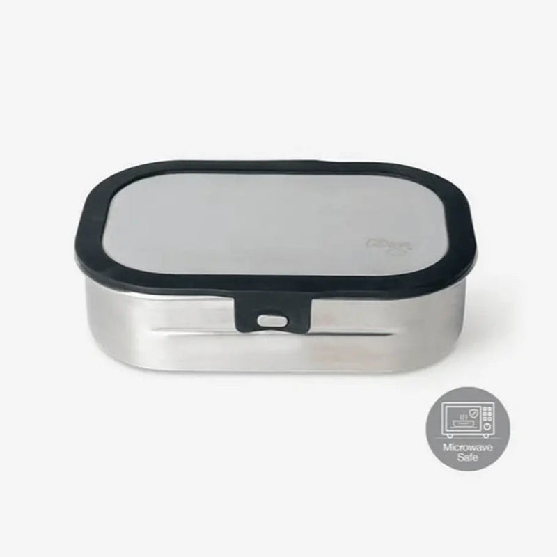 Citron Stainless Steel Lunch Box with 2 Compartments – Black