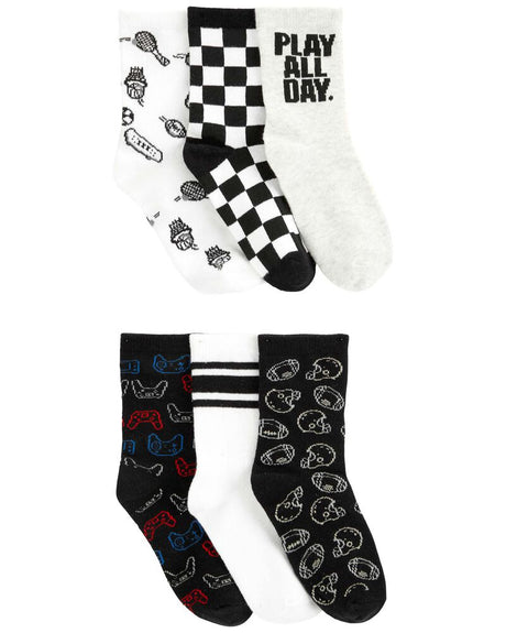 Lot De 6 Chaussettes Gamer Carter's - Noir & Blanc