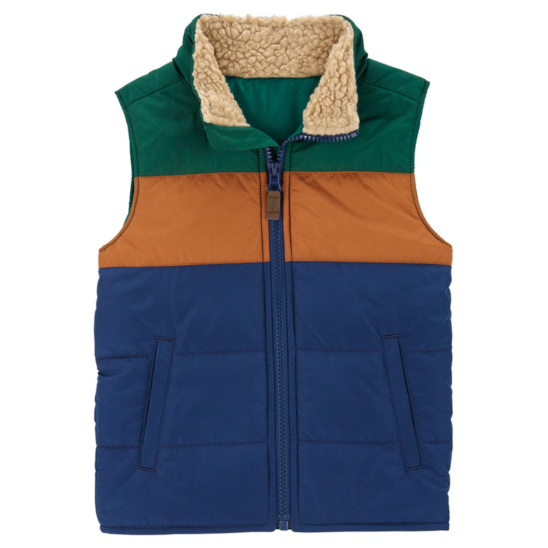 Carter's Color Block Zip-Up Quilted Vest - Multi