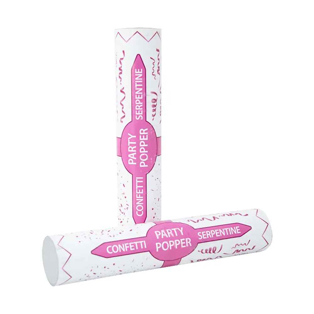 Cañón de Confeti Rosa Liso – 1 Pieza