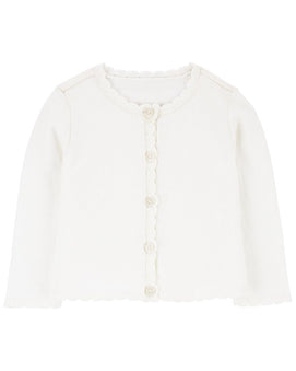 Cardigan Boutonné en Coton Bébé Carter's - Blanc
