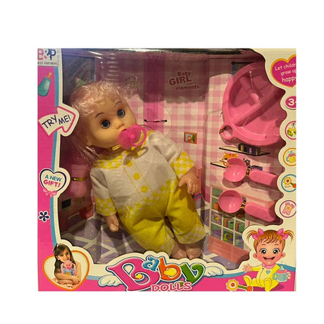 Muñeca Baby Series con Biberón y Efectos de Sonido - +3A