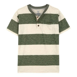T-Shirt Rayé Carter's - Vert & Ivoire