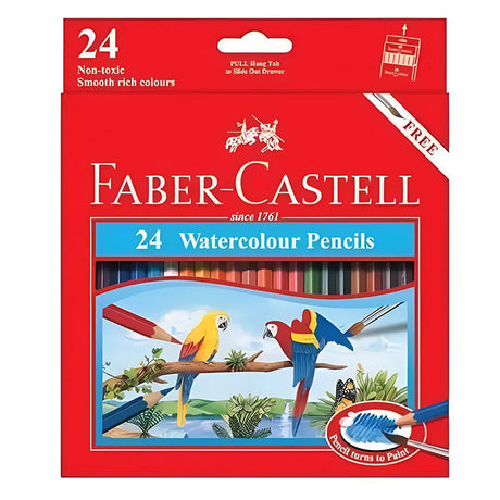 Faber-Castell Boîte de 24 Crayons Couleurs Aquarelles Classique