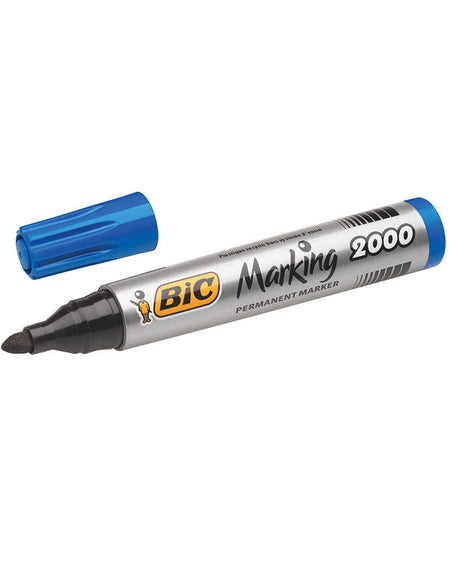 Boite de 12 Marqueurs Permanent 2000 Bic - Bleu