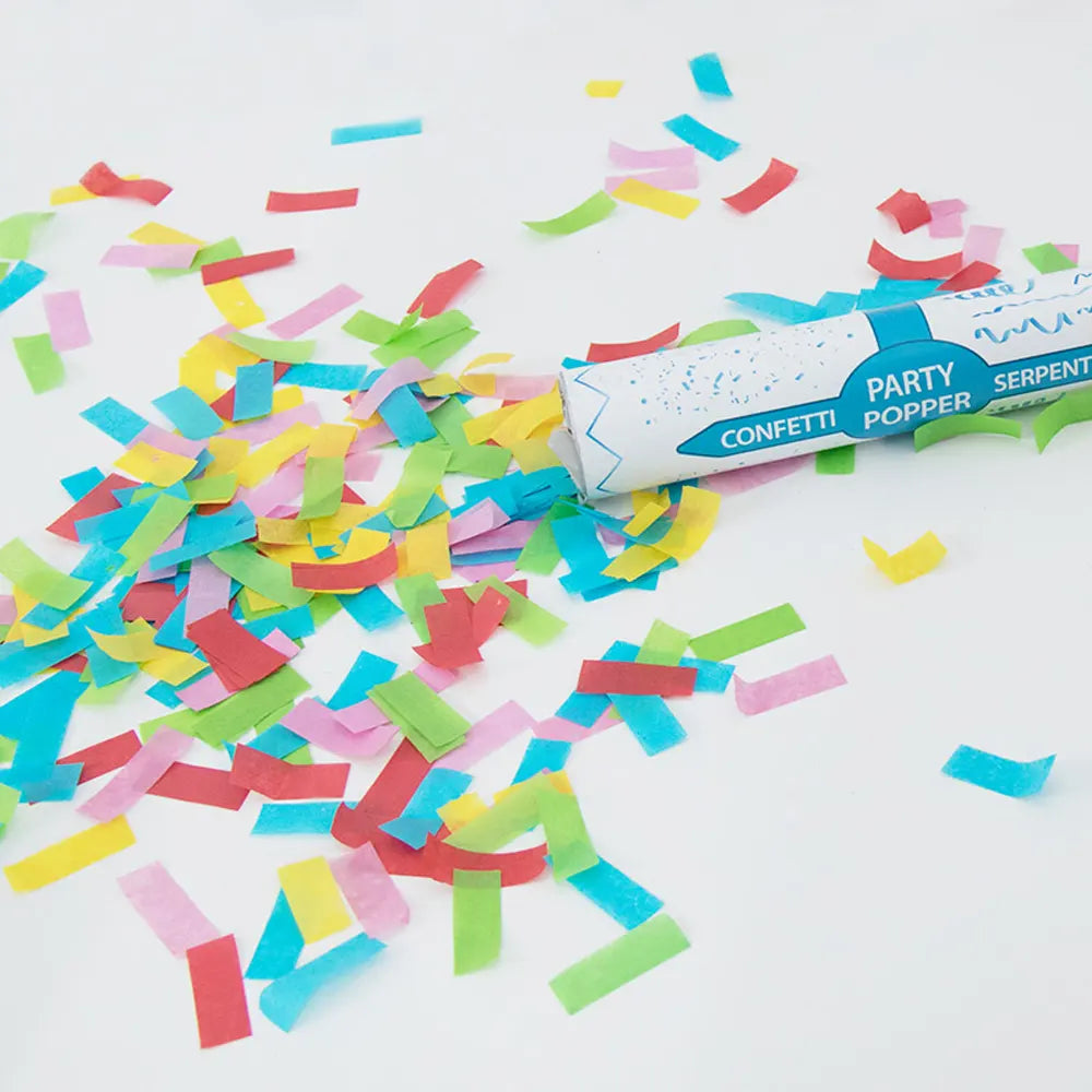 Cañón de Confeti Azul Liso – 1 Pieza