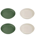 Set of 4 Lemon 100% Bio-Sourced Plates - Green & Cream