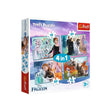 Trefl Puzzle 4-en-1 Le Monde Merveilleux de Frozen – 3+