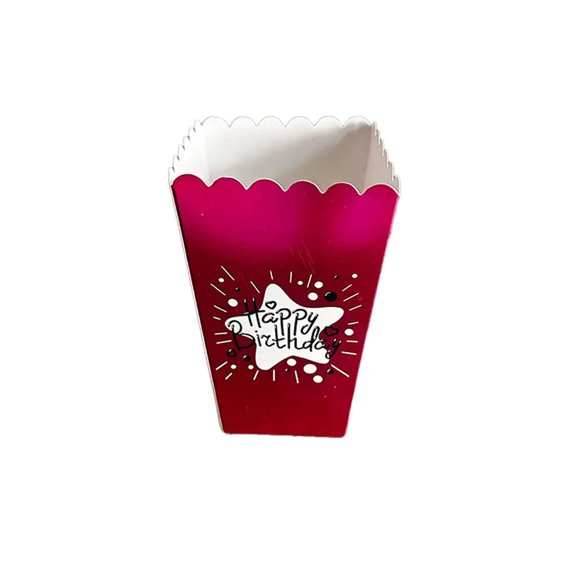 6 cajas de palomitas de maíz Happy Birthday - Rosa