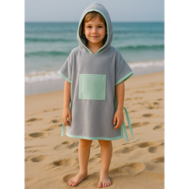 Babymat Poncho de Plage - Vert Eau