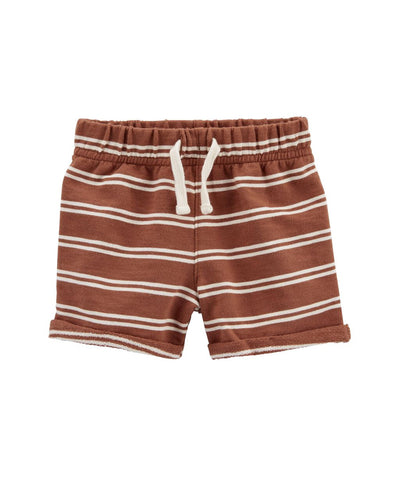 Short Rayé En Coton À Enfiler Bébé Carter's - Blanc & Marron