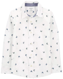 Chemise Boutonnée Sur Le Devant À Imprimé Poisson OshKosh - Blanc