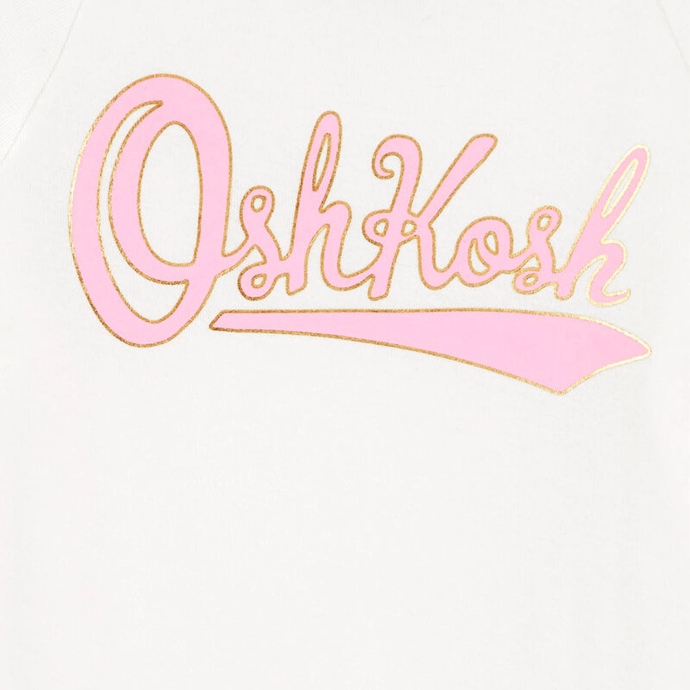 OshKosh Girl's Logo Tie-Sleeve T-shirt - Ivory
