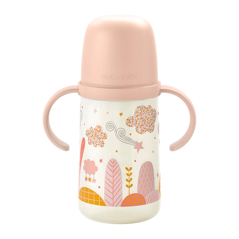Suavinex Anti-Colic Bottle with Handles and Silicone Spout 270ml - Pink