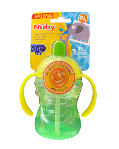 Tasse à bec Nûby avec couvercle 240ml 9m+ - Vert