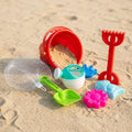Seau de Plage avec Accessoires Multicolores - Rouge