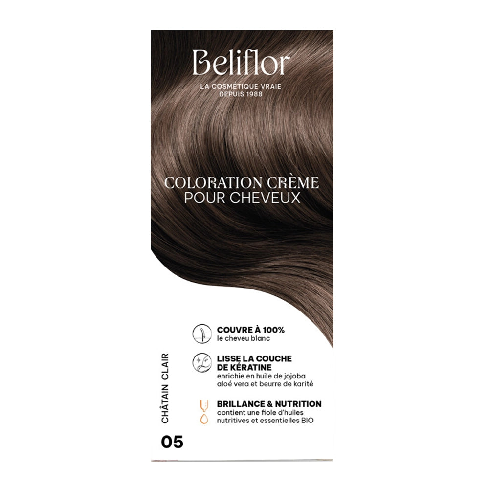 Beliflor Unidose Coloration Crème pour Cheveux 120ml -  N° 05 Châtain Clair