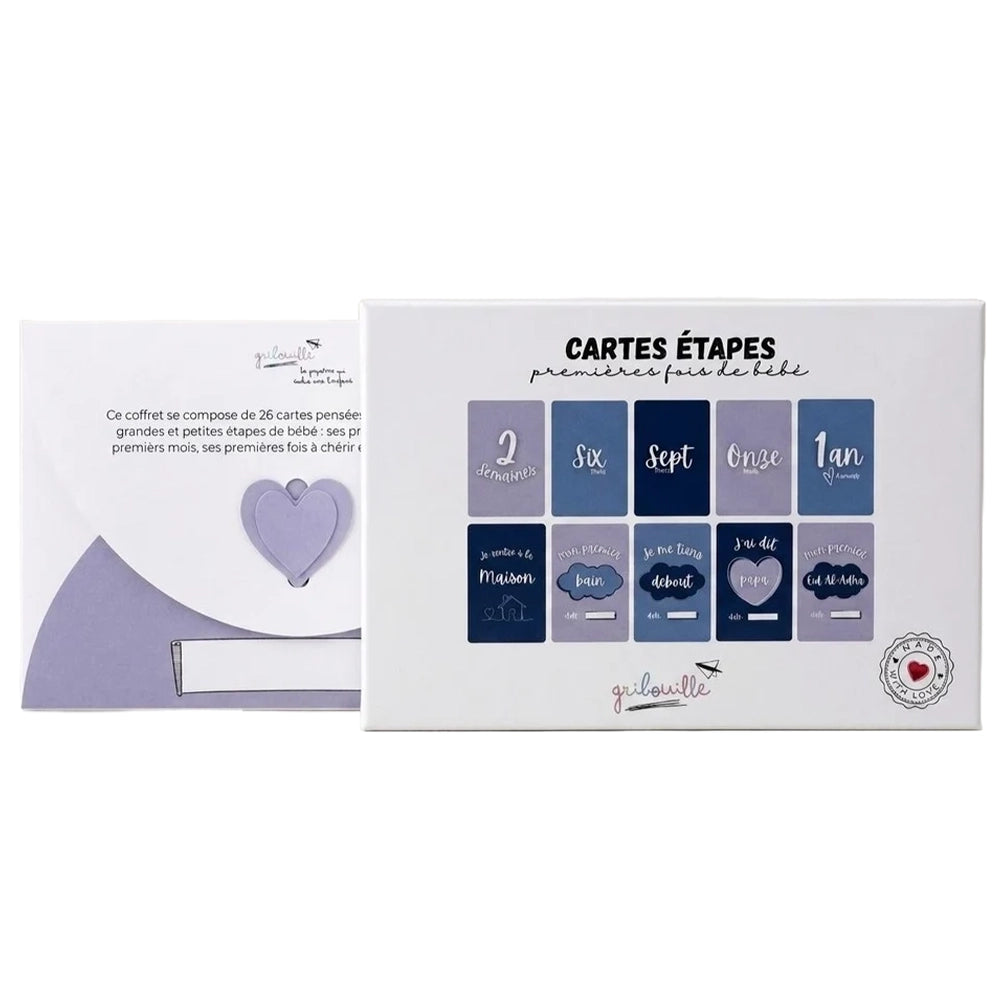 Cartes Étapes - Premières Fois de Bébé Bleu