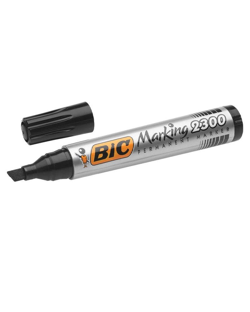 Boite de 12 Marqueurs Permanent 2300 Biseau Bic - Noir