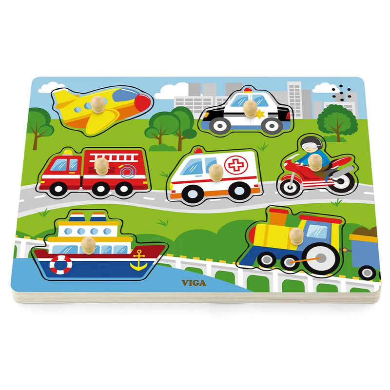 Viga Toys Transportation Sound Puzzle 18M+