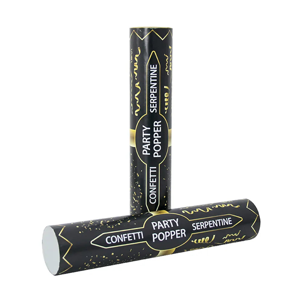 Cañón de Confeti y Serpentinas Doradas - 1 Pieza