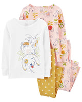  Pyjama 4 Pièces En Coton Carter's - Rose & Doré