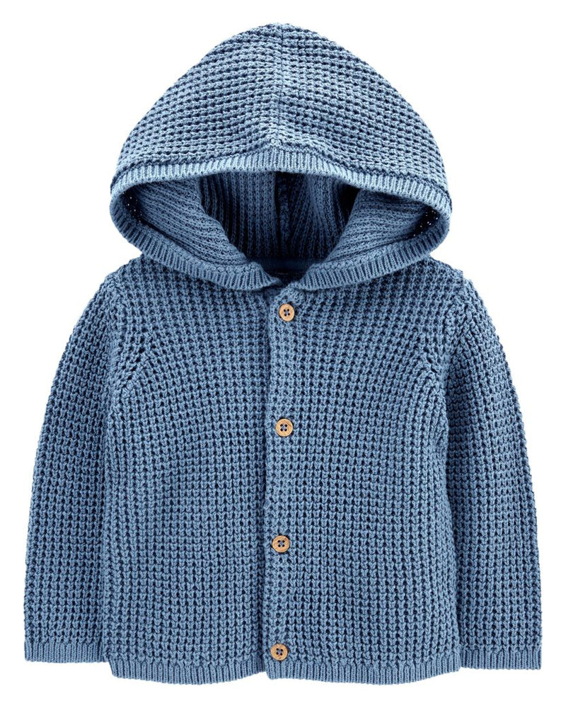 Cardigan En Coton À Capuche Bébé Carter's - Bleu