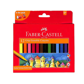 Faber-Castell Boîte de 12 Crayons de Cire GRIP Effaçable