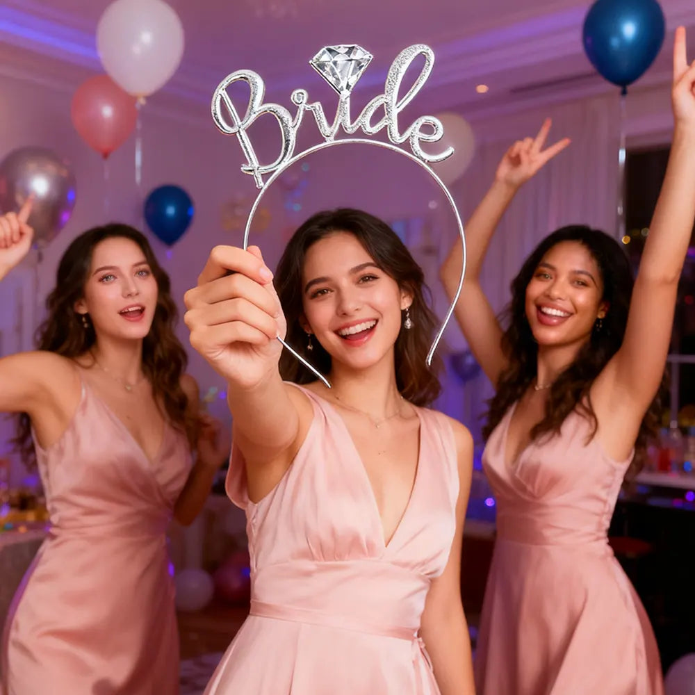 Diadema de Novia Plateada – 1 Pieza