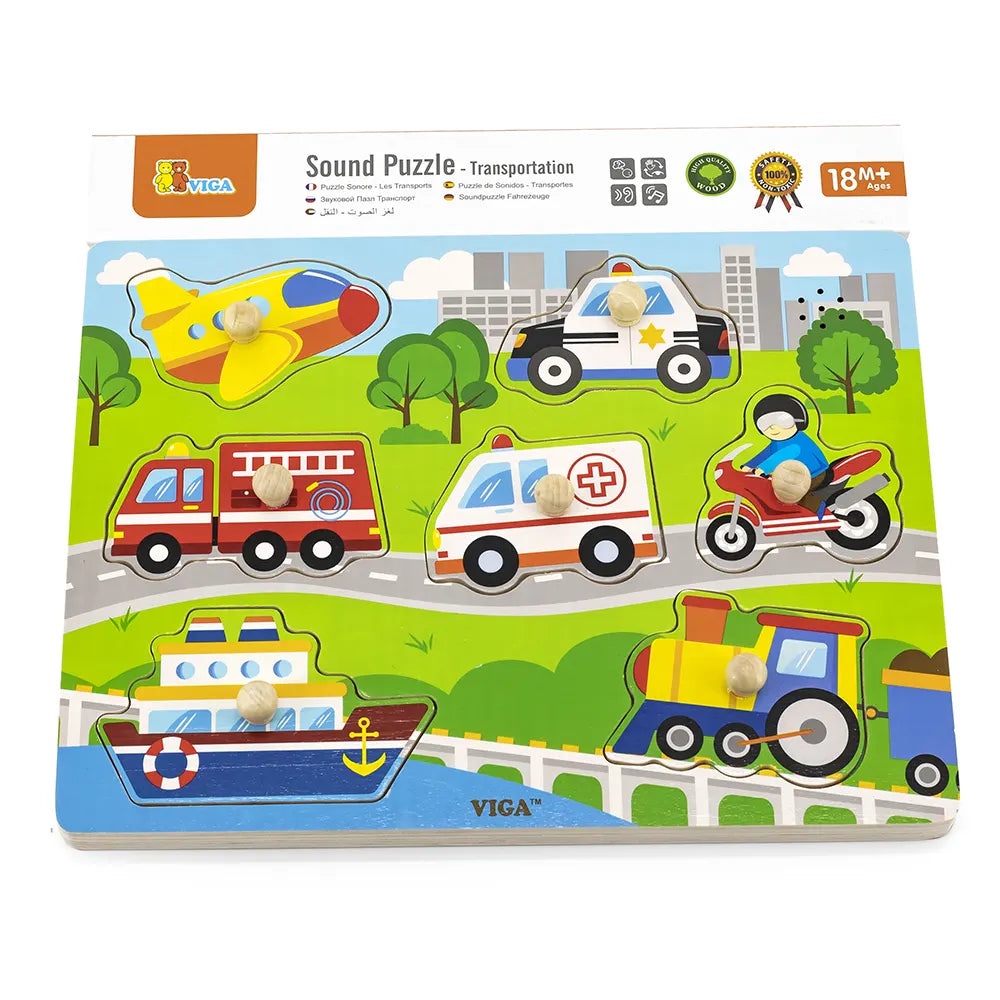 Viga Toys Puzzle Sonore les Transports 18M+