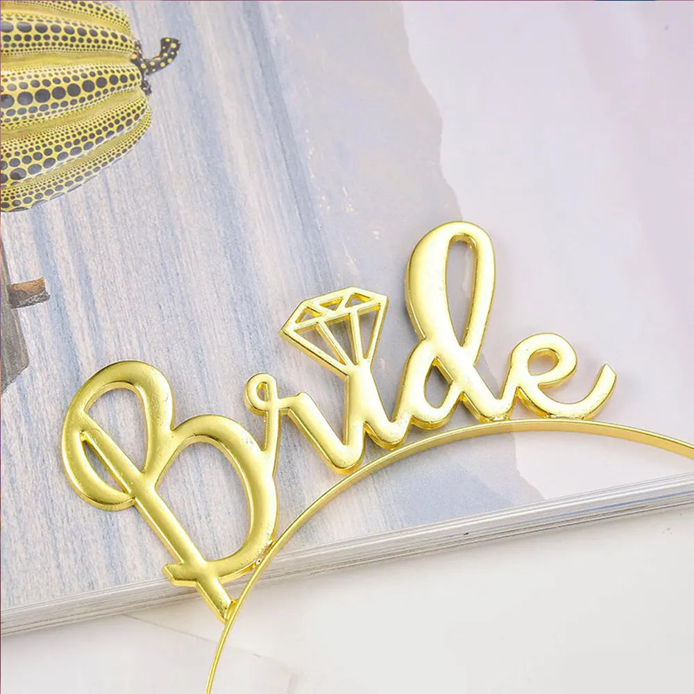 Diadema de Novia Dorada – 1 Pieza