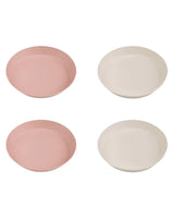 Set de 4 Assiettes Biosourcées Citron - Rose & Crème