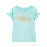 OshKosh Girl's Logo Tie-Sleeve T-shirt - Green