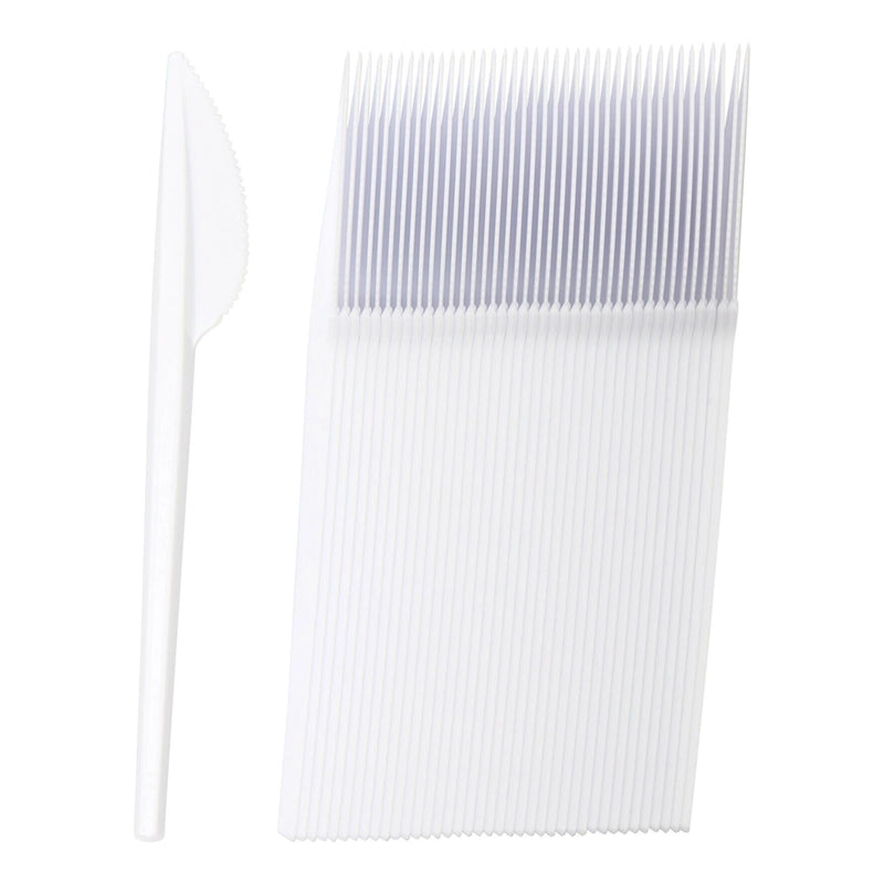 مجموعة من 20 سكين بلاستيكي - أبيض