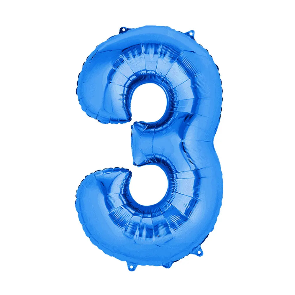 Blue Aluminum Number 3 Balloon – 86cm