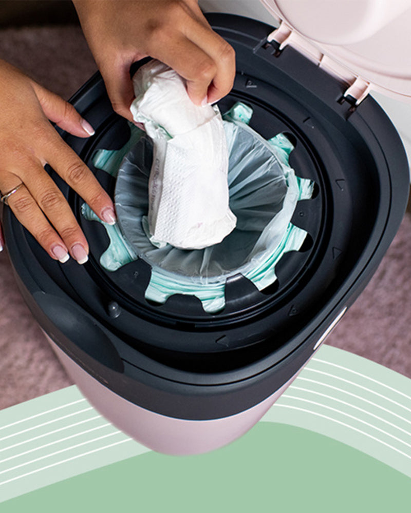 سلة مهملات الحفاضات من تومي تيبي - وردية