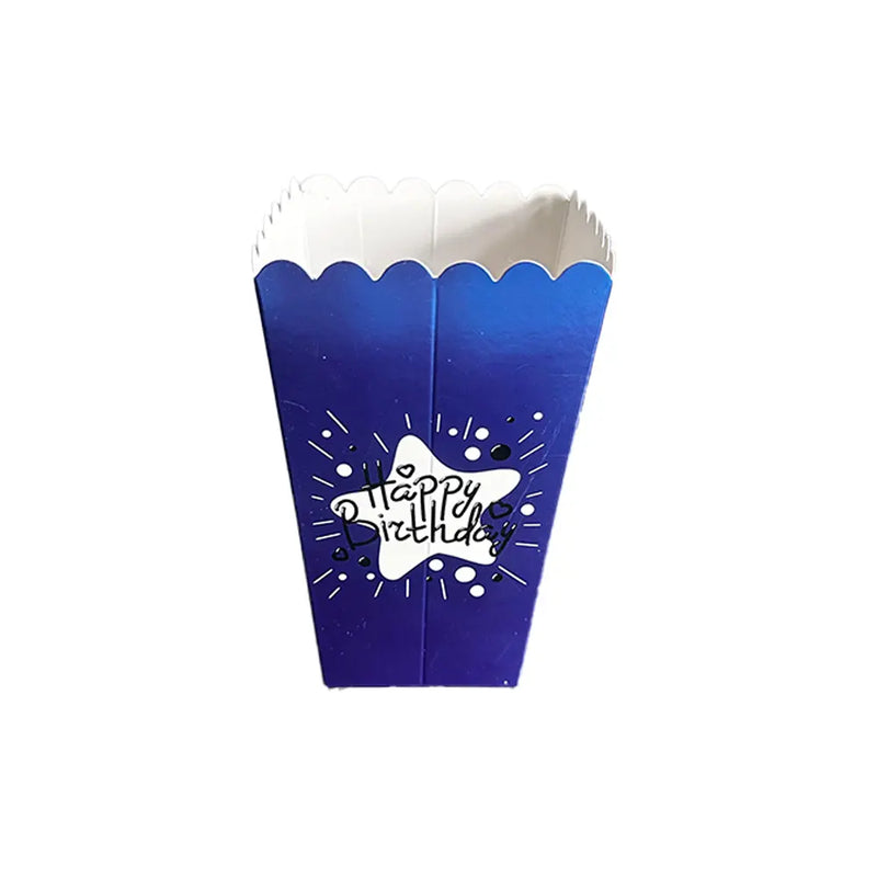 6 cajas de palomitas de maíz Happy Birthday - Azul