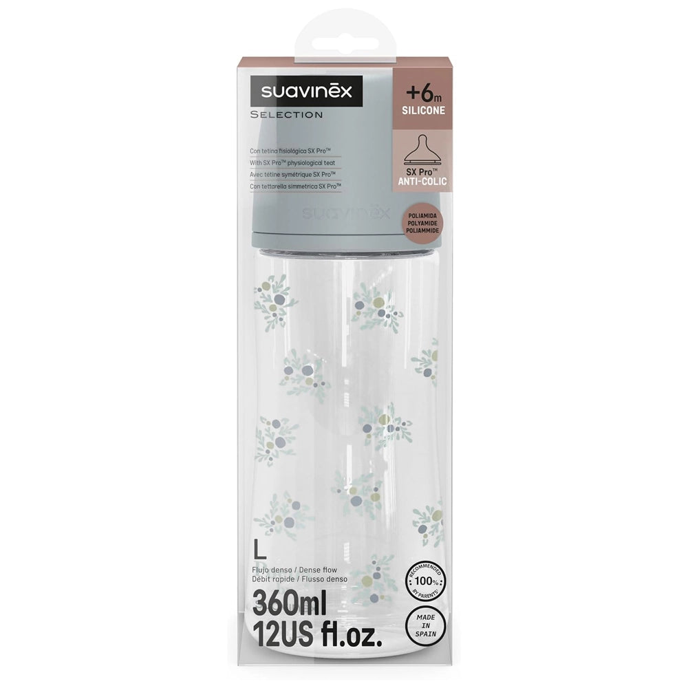 Suavinex Biberon SX Pro Physiologique Débit Lent 360ml - Bleu