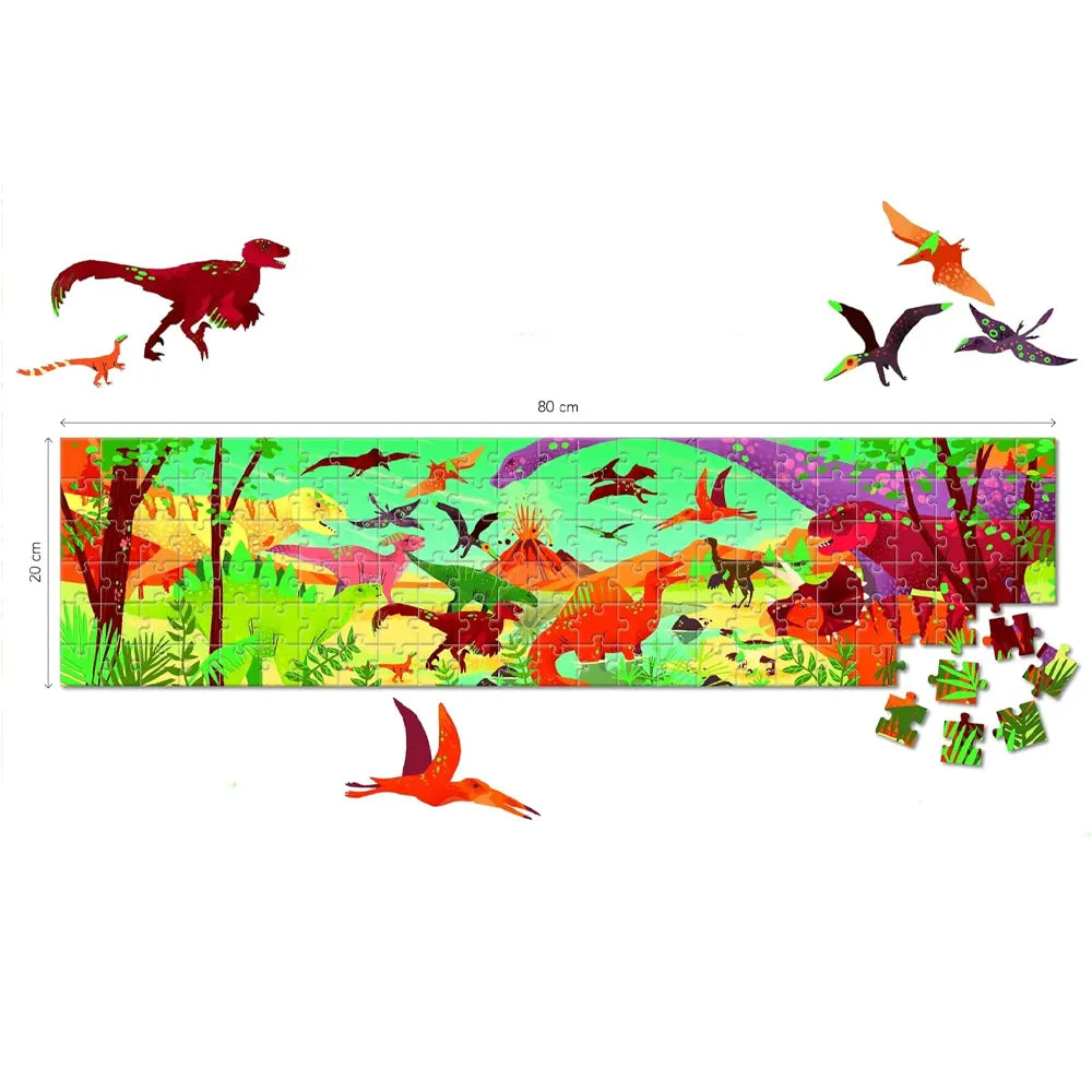 Puzzle Frise Fluo Dinosaures 150 Pièces - 6A+