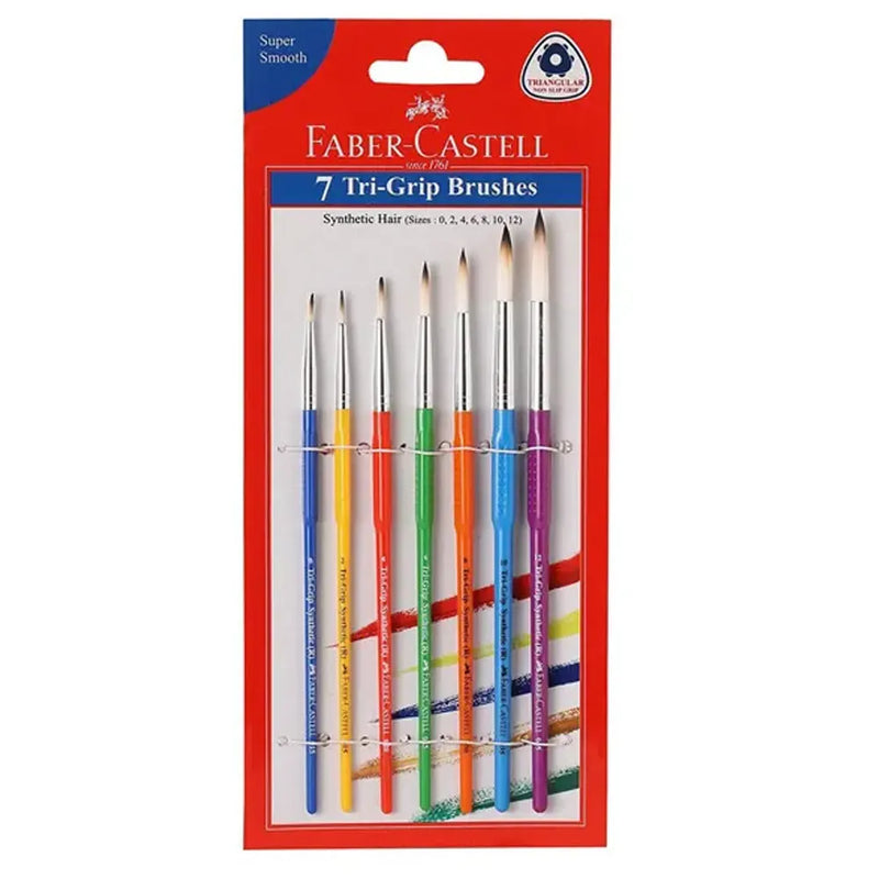 Faber-Castell Set of 7 Round Tri-Grip Brushes
