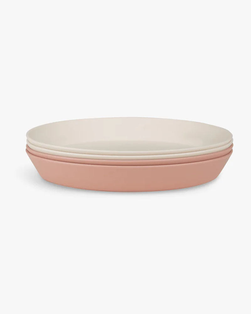 Set de 4 Assiettes Biosourcées Citron - Rose & Crème