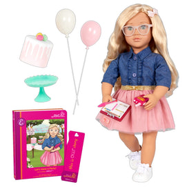 Our Generation Poupée de Planificateur de Fête & Livre d'Histoires 3A+ - Emily