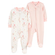 Lot de 2 Grenouillères en Coton Carter's - Rose