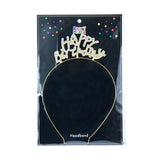 Gold Happy Birthday Headband – 1 Piece