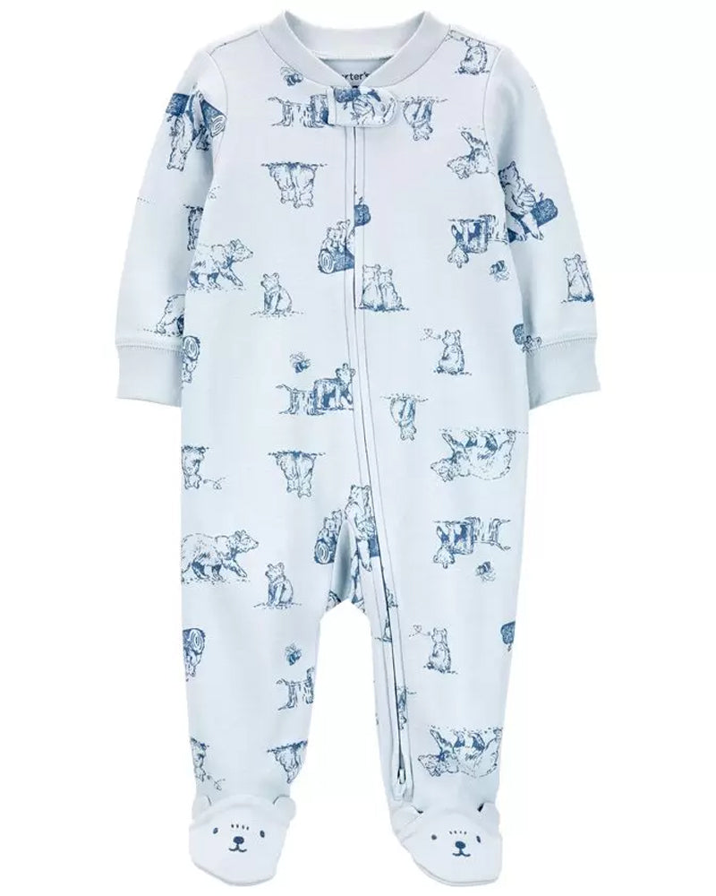 Grenouillère Ours en Coton 2-Way Zip Bébé Carter's - Bleu