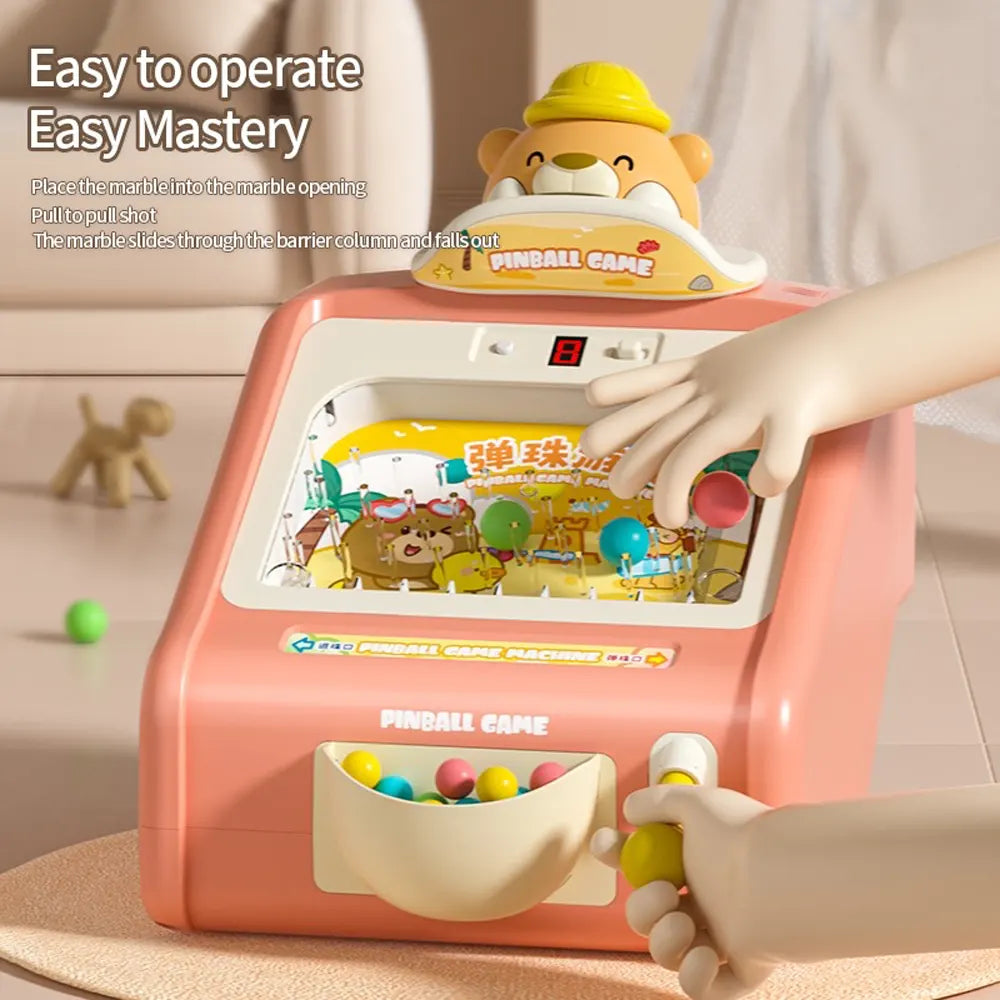 Mini Máquina de Pinball Electrónica para Niños – Temática de Osos