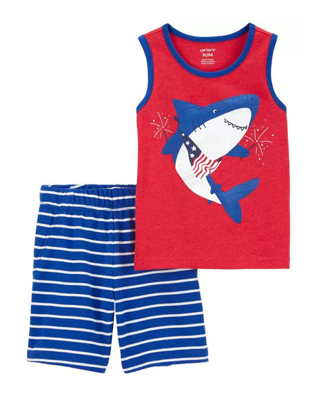 Ensemble débardeur et short Shark 2 pièces Carter's - Bleu